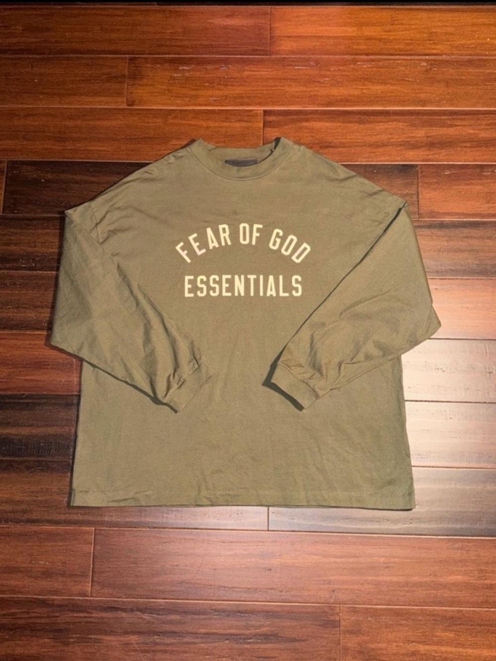 Fear of God Essentials Olive Long Sleeve Crewneck Shirt